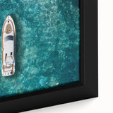 Black framed canvas of Portofino, Italy, featuring vibrant, textured colors, ideal for extra large living room wall art.