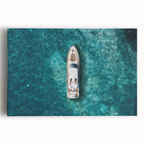 Black and white photo of Portofino, Italy on stretched canvas, ideal for kitchen wall art.