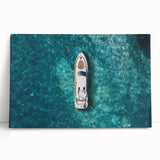 Black and white stretched canvas of Portofino, Italy, ideal for kitchen wall art.