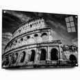 Acrylic print of a Rome cityscape in muted earth tones, suitable for dining room or bedroom decor.