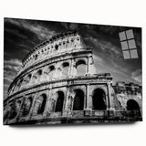 Acrylic print of a large abstract depiction of Rome, featuring muted earth tones, ideal for bedroom or dining room art.