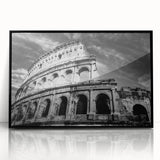 Large abstract wall art depicting Rome's skyline in muted earth tones on a framed acrylic.