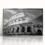 Large art print of Rome scenery in muted earth tones, framed in silver acrylic, suitable for modern art wall decor.