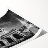 Extra large wall art of line art flowers, in black and white, printed on rolled canvas, suitable for large living room decor.