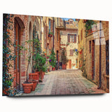 Acrylic print of a Tuscan landscape in soft earth tones, ideal for bedroom or dining room art.