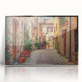 Framed acrylic print of a Tuscany landscape in muted earth tones, ideal for modern art wall decor.