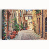 Black and white stretched canvas of Tuscany landscape, ideal for kitchen wall art or bedroom ambiance.