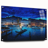 Acrylic print of Venice scenery with muted earth tones, ideal for dining room decor.