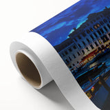 Art Deco style poster of Venice scenery on rolled canvas, with pastel shades, ideal for nursery wall art or dining room.