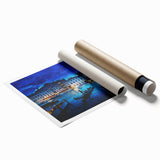 Extra large rolled print of Venice scenery, featuring muted watercolor tones, ideal for classy bathroom wall art.