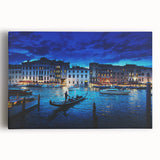 Black and white stretched canvas of Venice scenery, ideal for kitchen wall art or bedroom ambiance.