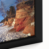 Extra large framed canvas depicting a textured, colorful Latvian landscape, ideal for living room decor.