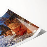 Extra large wall art featuring line art flowers in muted earth tones on rolled print, ideal for large living room decor.