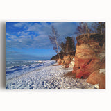 Black and white photograph of a European cityscape on stretched canvas.