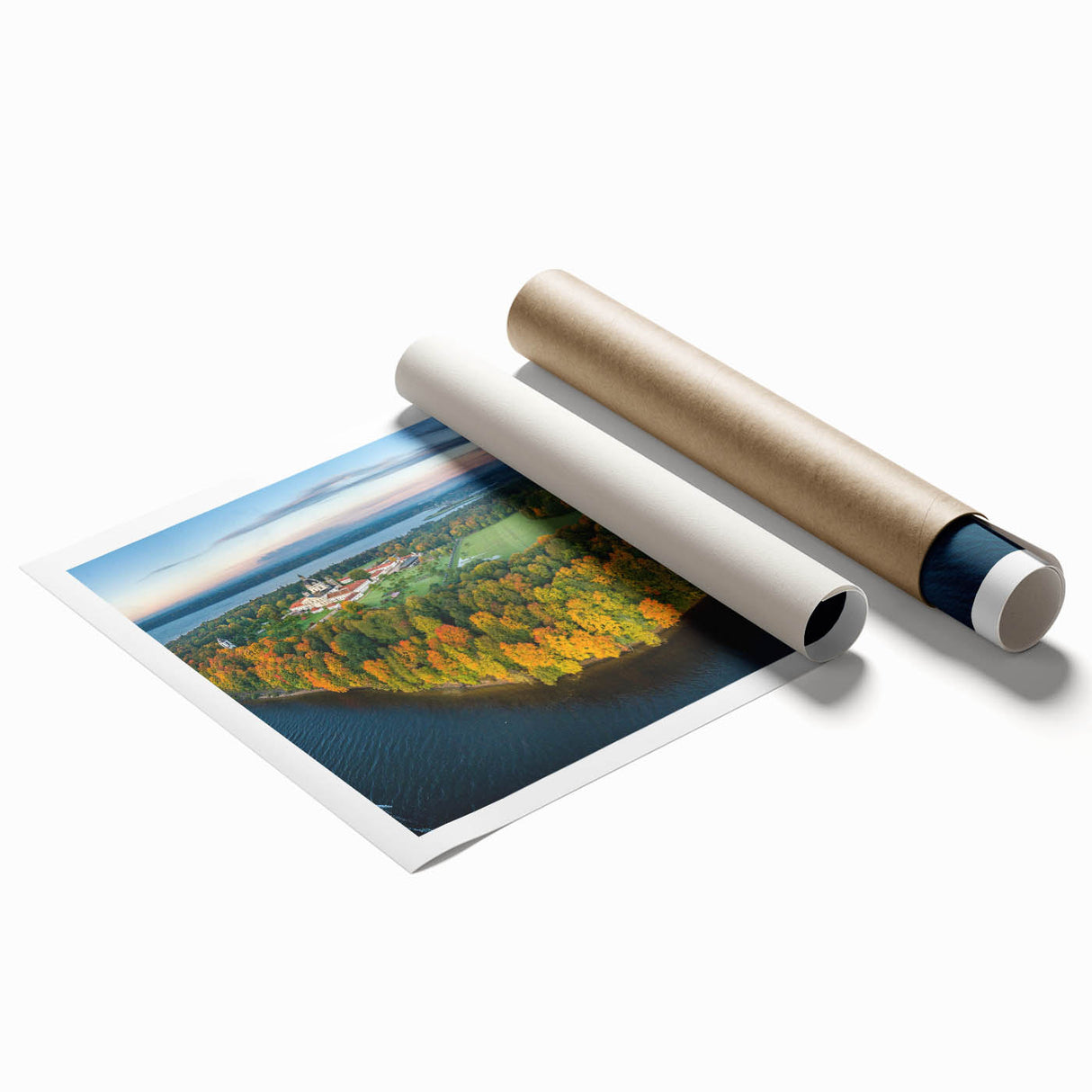 Extra large rolled print of a floral scene in soft pastel shades, ideal for classy bathroom wall art.