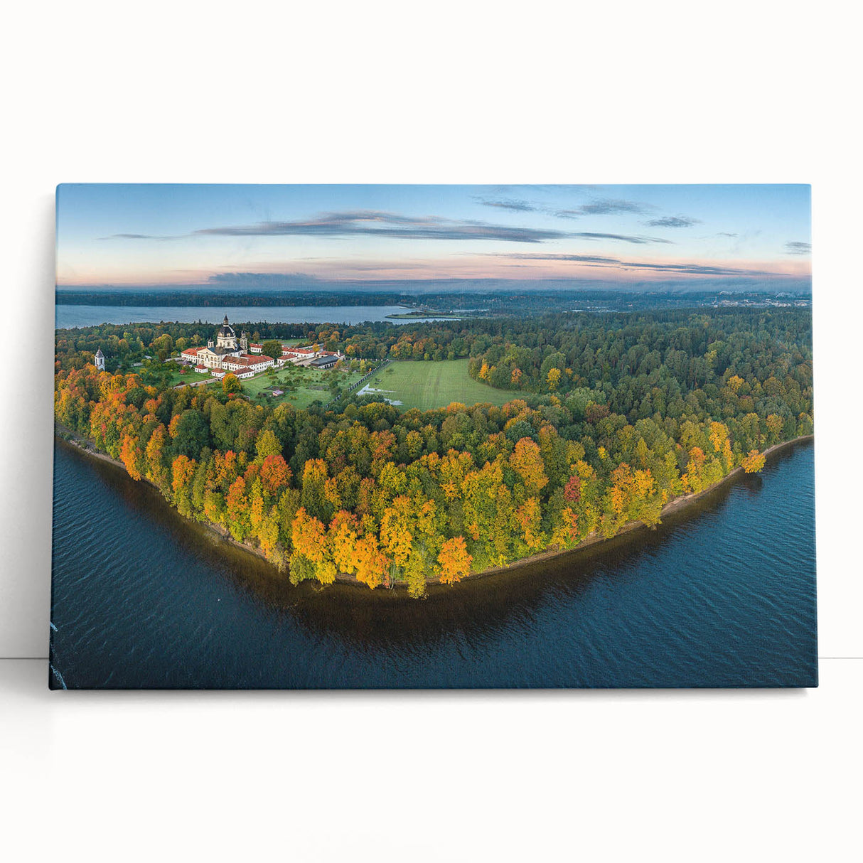 Large black and white photo of a European cityscape on stretched canvas, ideal for kitchen wall art.