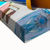 Black and white landscape art painting of a European Malta scenery on large stretched canvas, suitable for bedroom wall art.