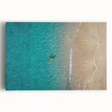 Black and white stretched canvas of the Mediterranean Sea, ideal for kitchen wall art or bedroom ambiance.