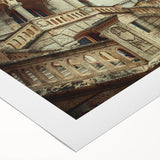 Art deco poster of Monaco scenery in muted pastel colors on rolled canvas, suitable for dining room wall art.