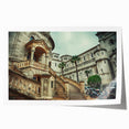 Rolled print of Monaco scenery with vibrant floral accents, ideal for art wall dining room or classy bathroom.