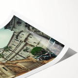 Extra large wall art featuring line art flowers in muted tones on a rolled print, suitable for large living room spaces.