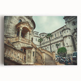 Black and white panoramic view of Monaco on stretched canvas, ideal for kitchen wall art or bedroom ambiance.