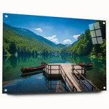 Acrylic print of a Montenegro landscape in muted earth tones, suitable for bedroom or dining room decor.