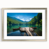 Extra large abstract art print featuring textured scenery of Montenegro in muted earth tones, framed in silver.