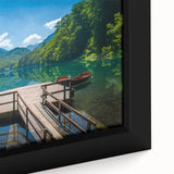 Extra large framed canvas featuring a textured depiction of Montenegro scenery with black and colorful art elements.