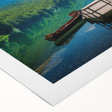 Art deco poster of Montenegro scenery in muted earth tones on rolled canvas, suitable for dining room wall art.