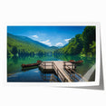 Rolled print of a Montenegro scenery with floral elements in soft pastel colors, suitable for art wall dining room.