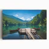 Black and white photograph of Montenegro scenery on stretched canvas, ideal for kitchen wall art.