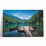 Black and white photograph of Montenegro landscape on large stretched canvas, ideal for kitchen wall art.