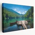 Large art depicting the Montenegro landscape in muted earth tones on stretched canvas, suitable for kitchen wall art.