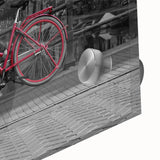 Acrylic print of a large abstract depiction of Amsterdam in mid-century modernist style, ideal for dining room art.