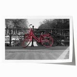 Rolled print of Amsterdam scenery with colorful floral foreground on a muted backdrop, ideal for art wall dining room.