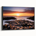Black and white wall art depicting a vintage-style Northern Ireland landscape on framed canvas, suited for bedroom decor.