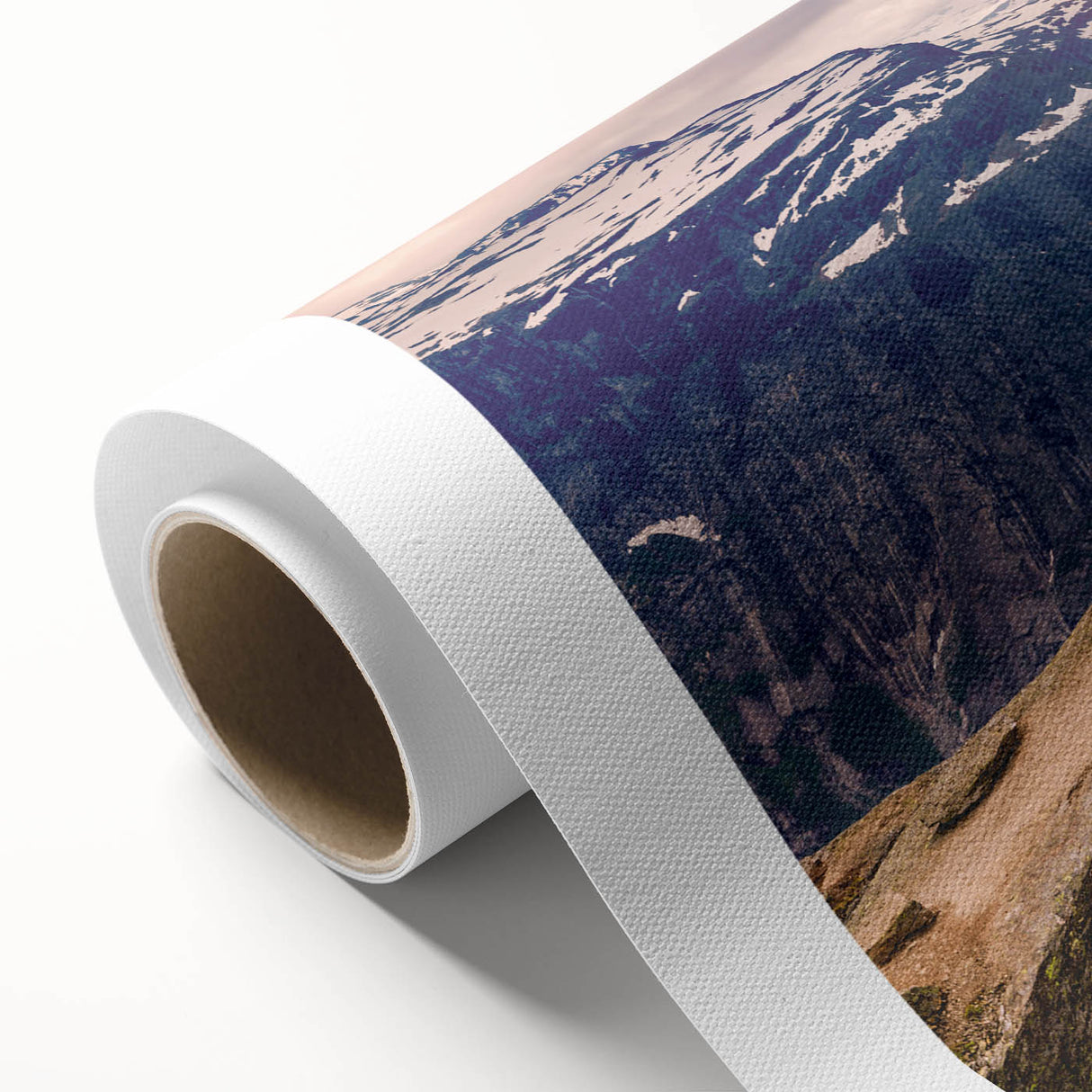 Art deco poster of a serene Norwegian landscape in soft pastel shades on rolled canvas, ideal for nursery wall art.