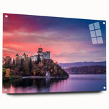 Acrylic print of a European landscape in muted earth tones, ideal for dining room decor.