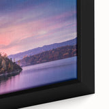 Black framed canvas featuring a textured, colorful European cityscape, ideal for extra large living room wall art.