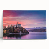 Black and white stretched canvas of a European street scene, ideal for kitchen wall art.