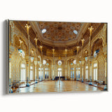 Landscape art painting of Porto, Portugal, featuring colorful buildings on a black framed canvas.