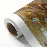 Art deco poster of Porto, Portugal with muted blue and white tones on rolled canvas, ideal for nursery wall art.