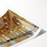 Extra large wall art featuring line art flowers in muted tones on a rolled canvas, suitable for large living room decor.