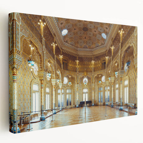Porto, Portugal cityscape on large stretched canvas with vivid blue and white tones, ideal for kitchen wall art.