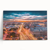 Black and white photograph of a Romanian landscape on large stretched canvas, ideal for kitchen wall art.