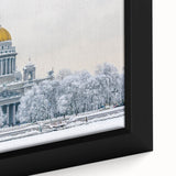Extra large framed canvas featuring a textured depiction of a European cityscape in black with vibrant, colorful accents.