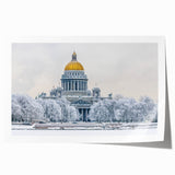 Extra large rolled print depicting a floral scene in muted greens and pinks, ideal for dining room wall art.