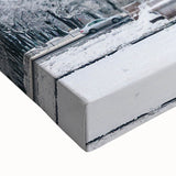 Large art of a black and white landscape painting of St. Petersburg on stretched canvas, ideal for bedroom wall decor.