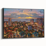 Black and white landscape art painting of Sochi on framed canvas, ideal for bedroom wall decor.